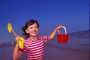 Building sandcastles on the beach. Copyright &copy; Chris Parker Photography 2008.